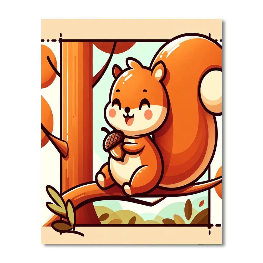 Merry Squirrel Paint By Numbers Art