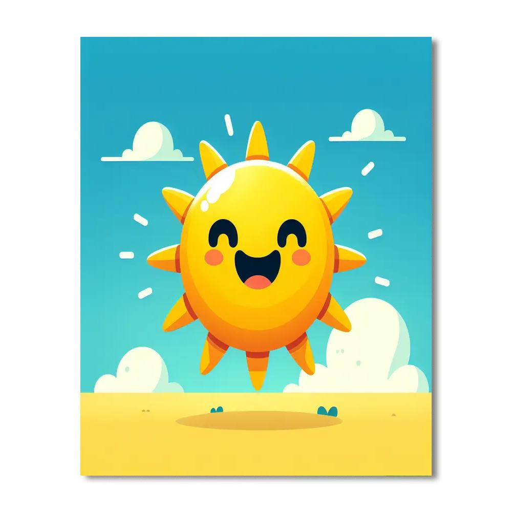 Giggly Sun Paint By Numbers Art