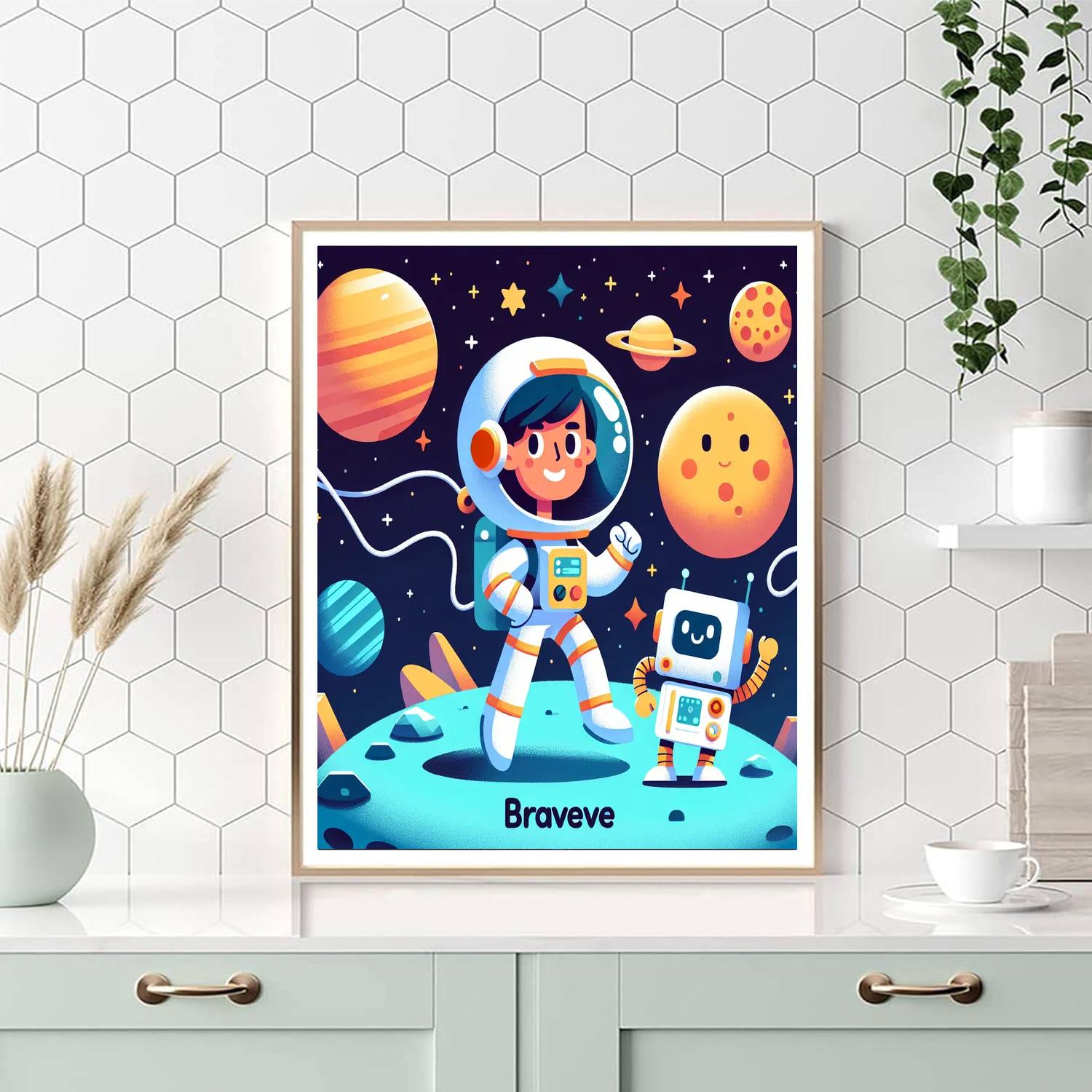 Brave Astronaut Journey Painting Number Kit