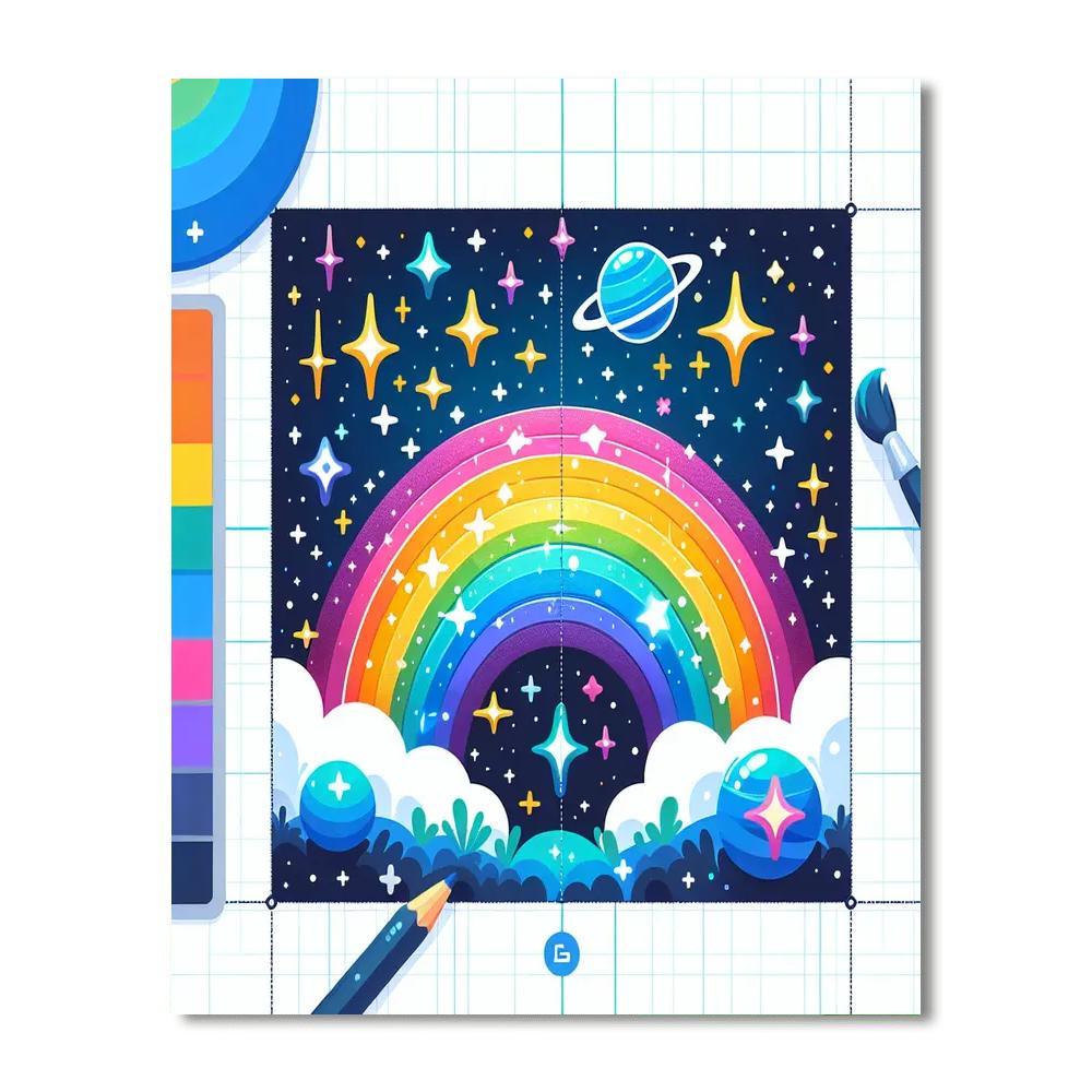 Celestial Rainbow Galaxy Paint By Numbers Art