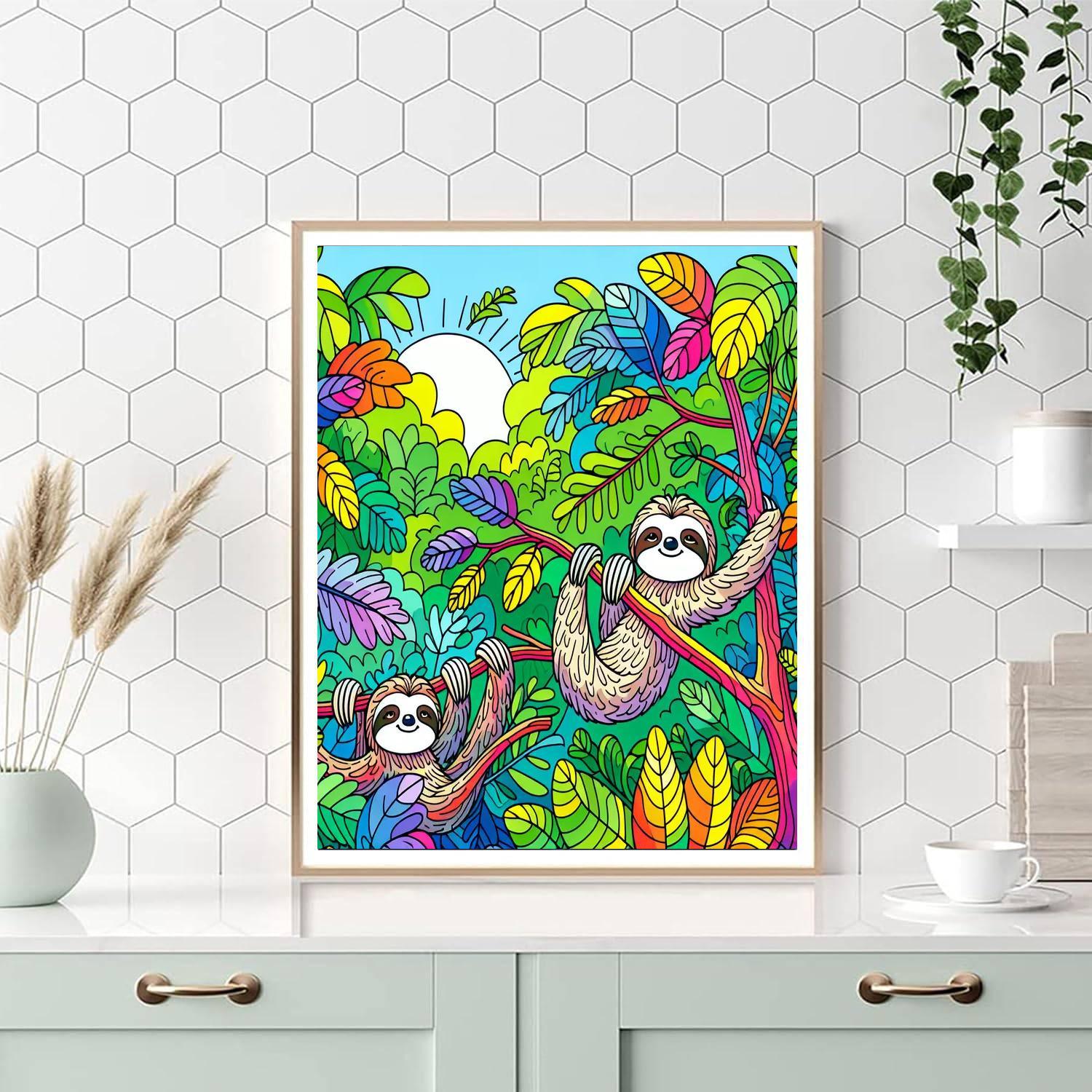 Super Silly Sloths Paint By Number