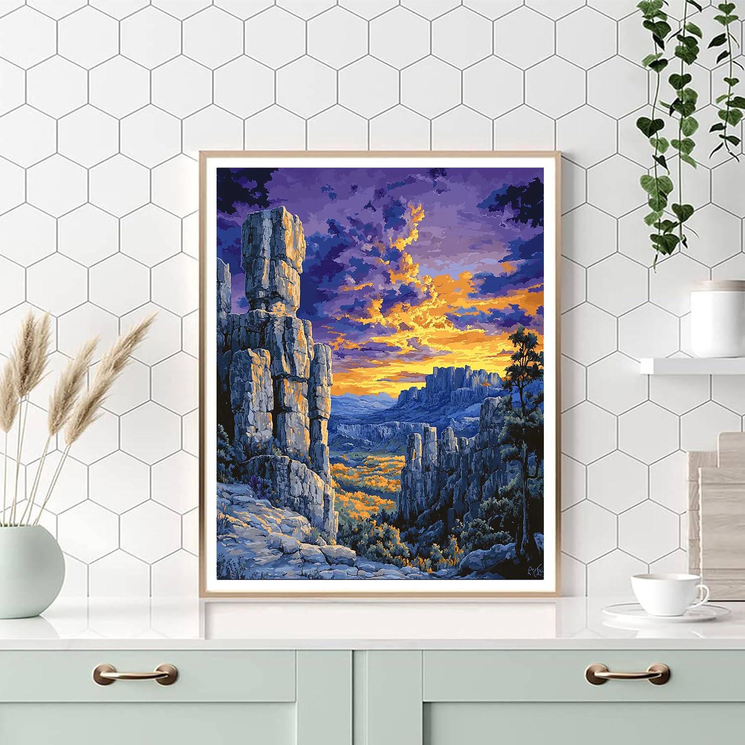 Michelangelo Inspired Mystical Mountain Symphony  Numbered Painting Kits