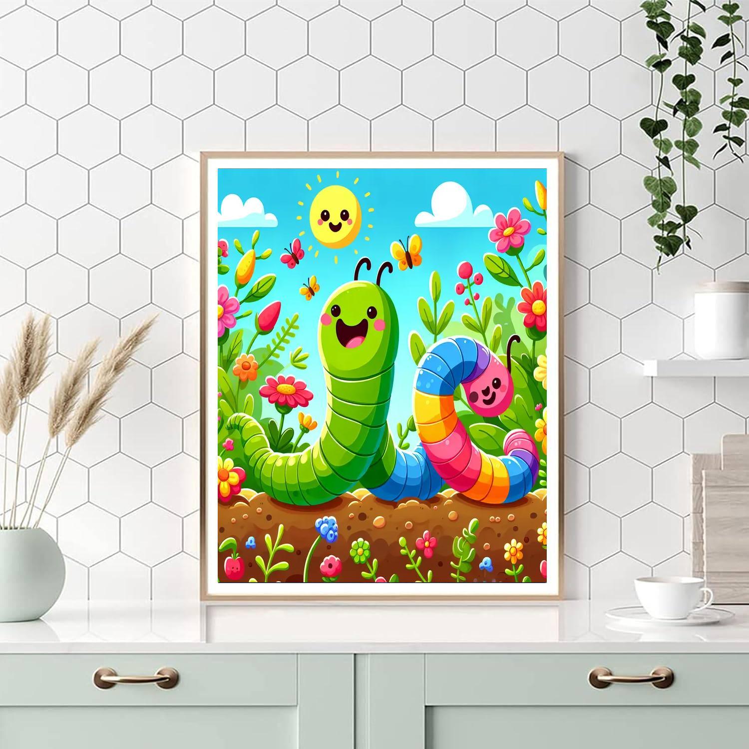 Whimsical Worm Adventure Paint By Number