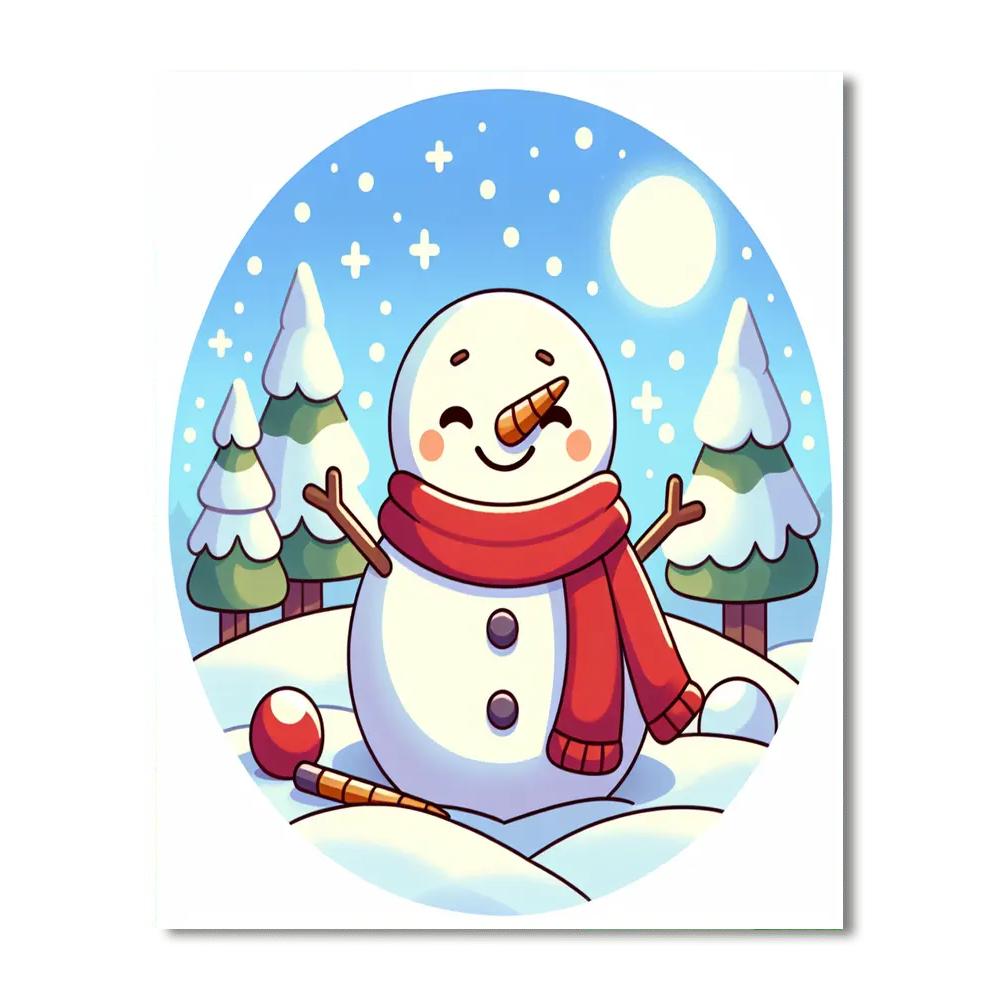 Frosty Snow Adventure Paint By Numbers Art