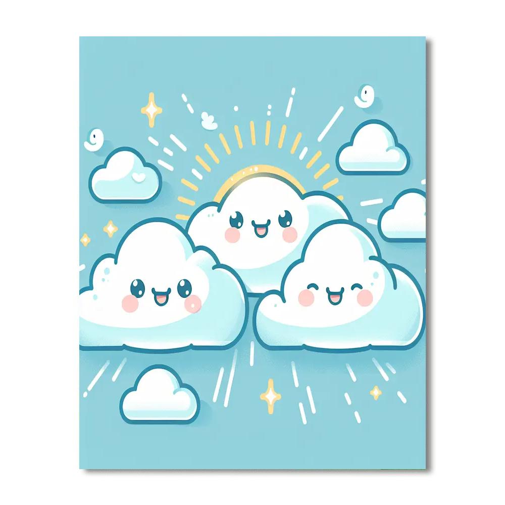 Friendly Cloud Friends Numbered Painting Kits