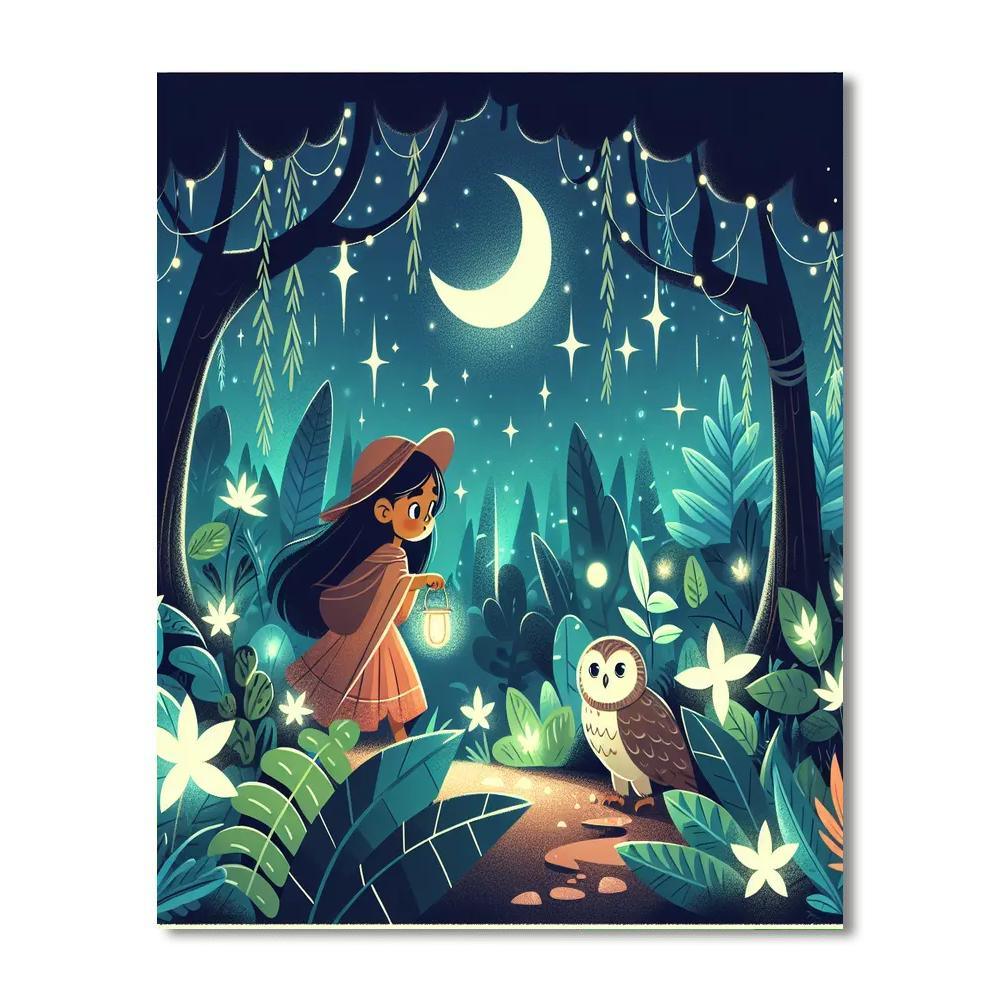 Moonlit Woodland Journey Paint By Color