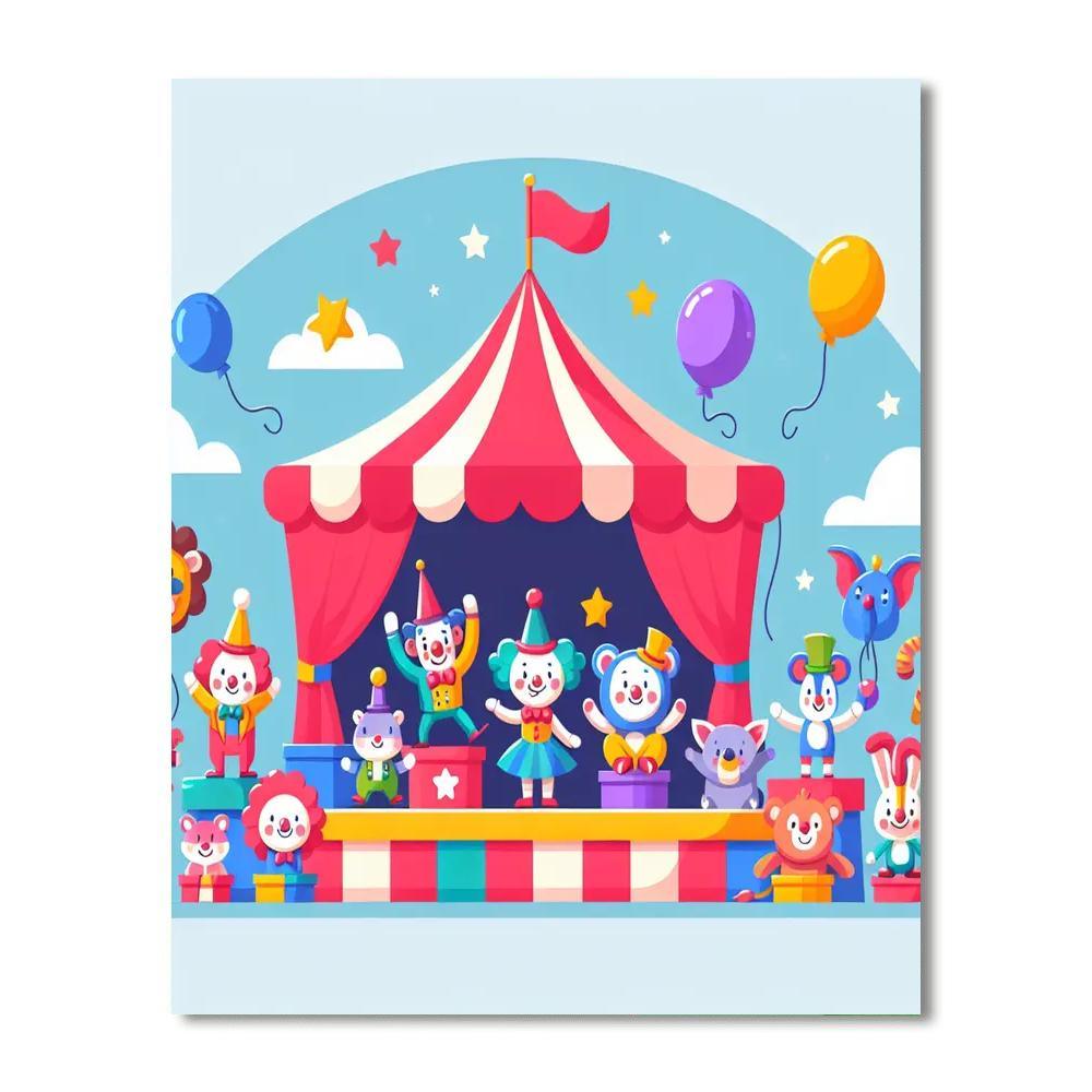 Magic Circus Show Painting Number Kit
