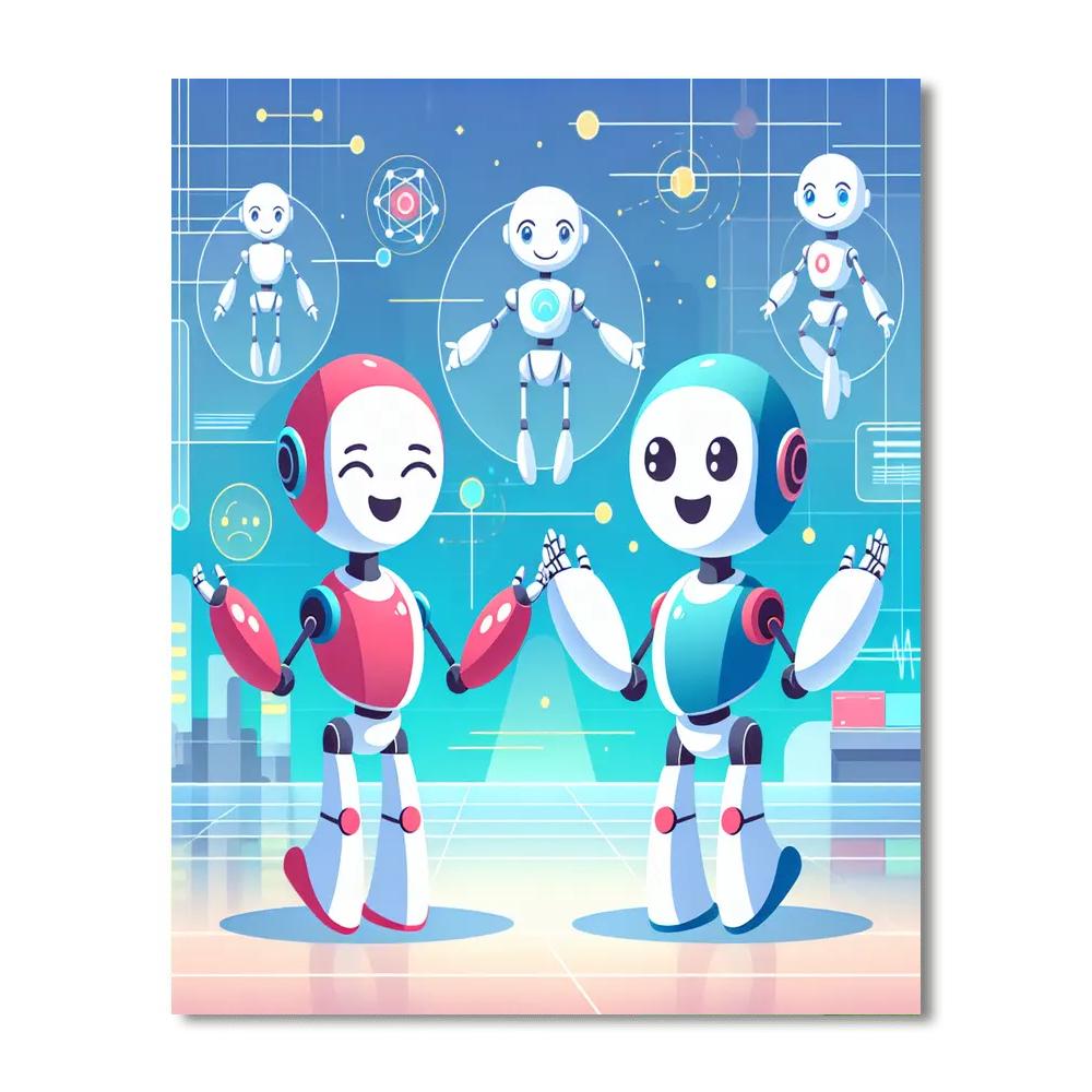 Robot Heroes Assemble Number Painting