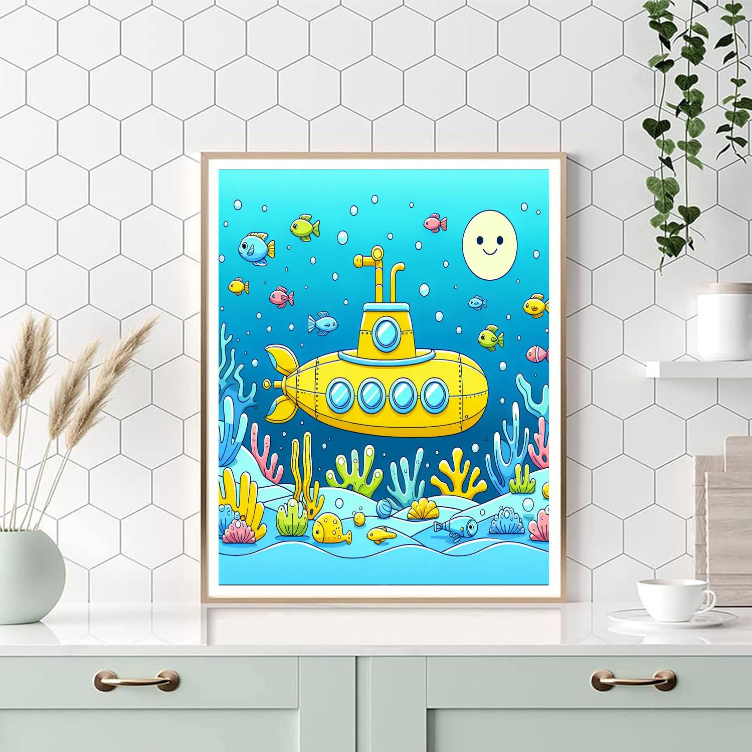 Mystery Submarine Expedition Paint By Numbers Art