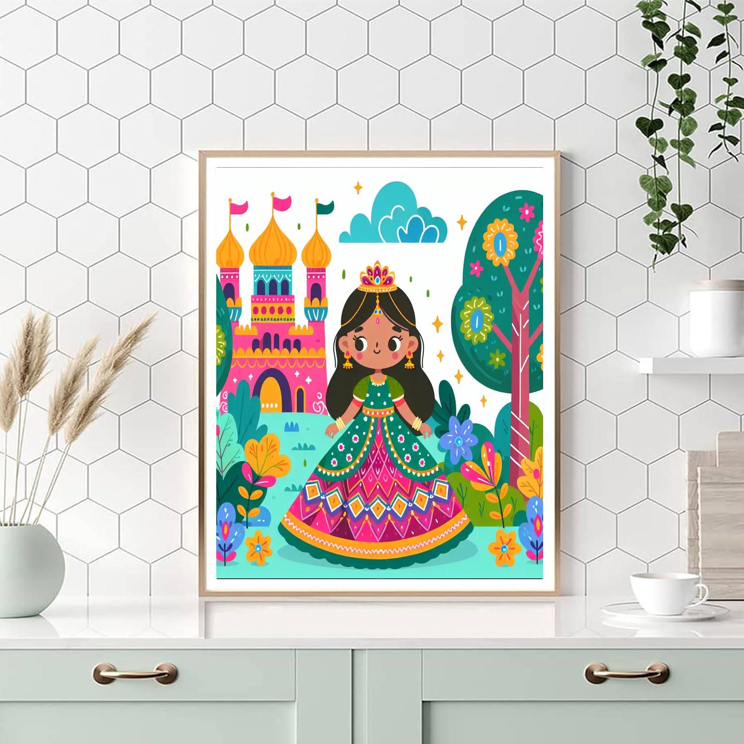 Princess In Enchanted Land Painting By Numbers Kit