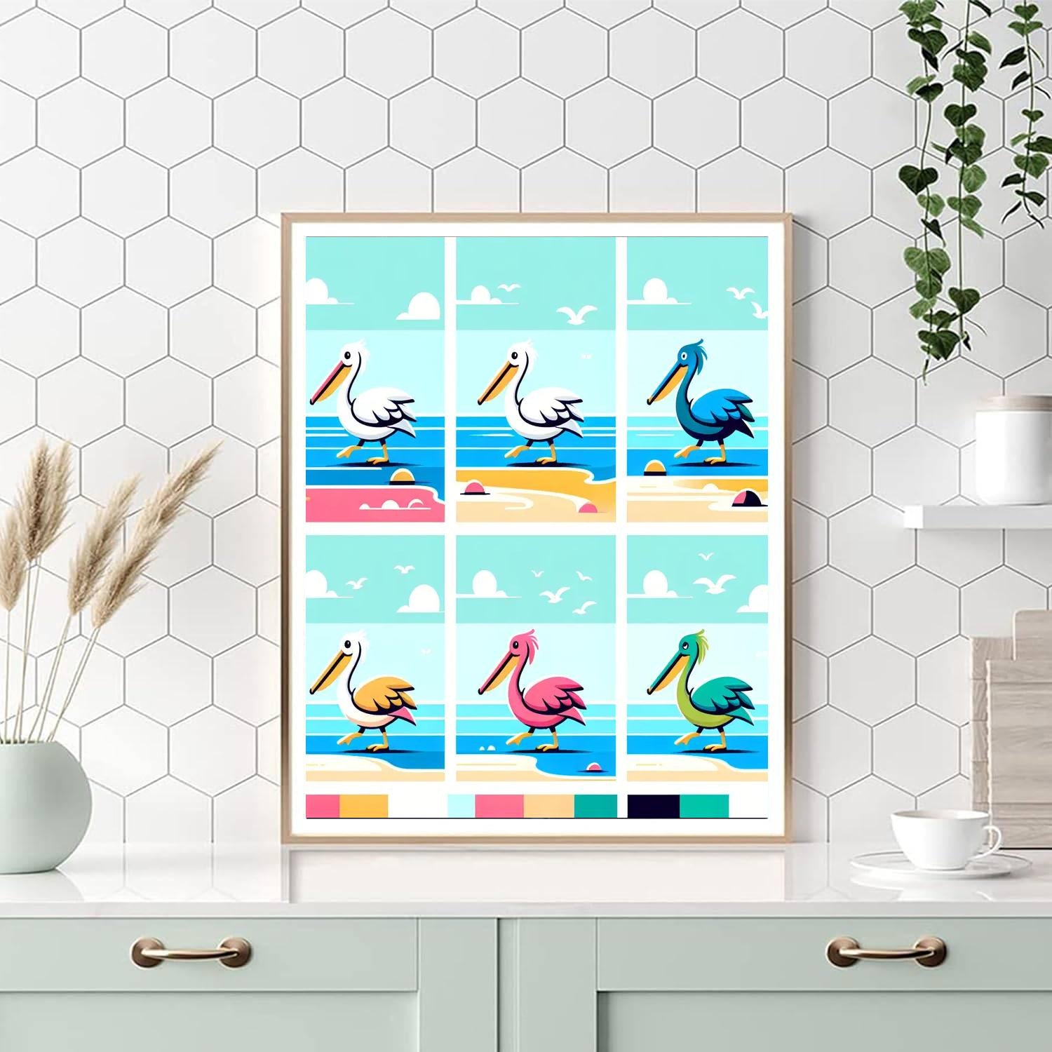 Peaceful Pelican Promenade Paint By Numbers