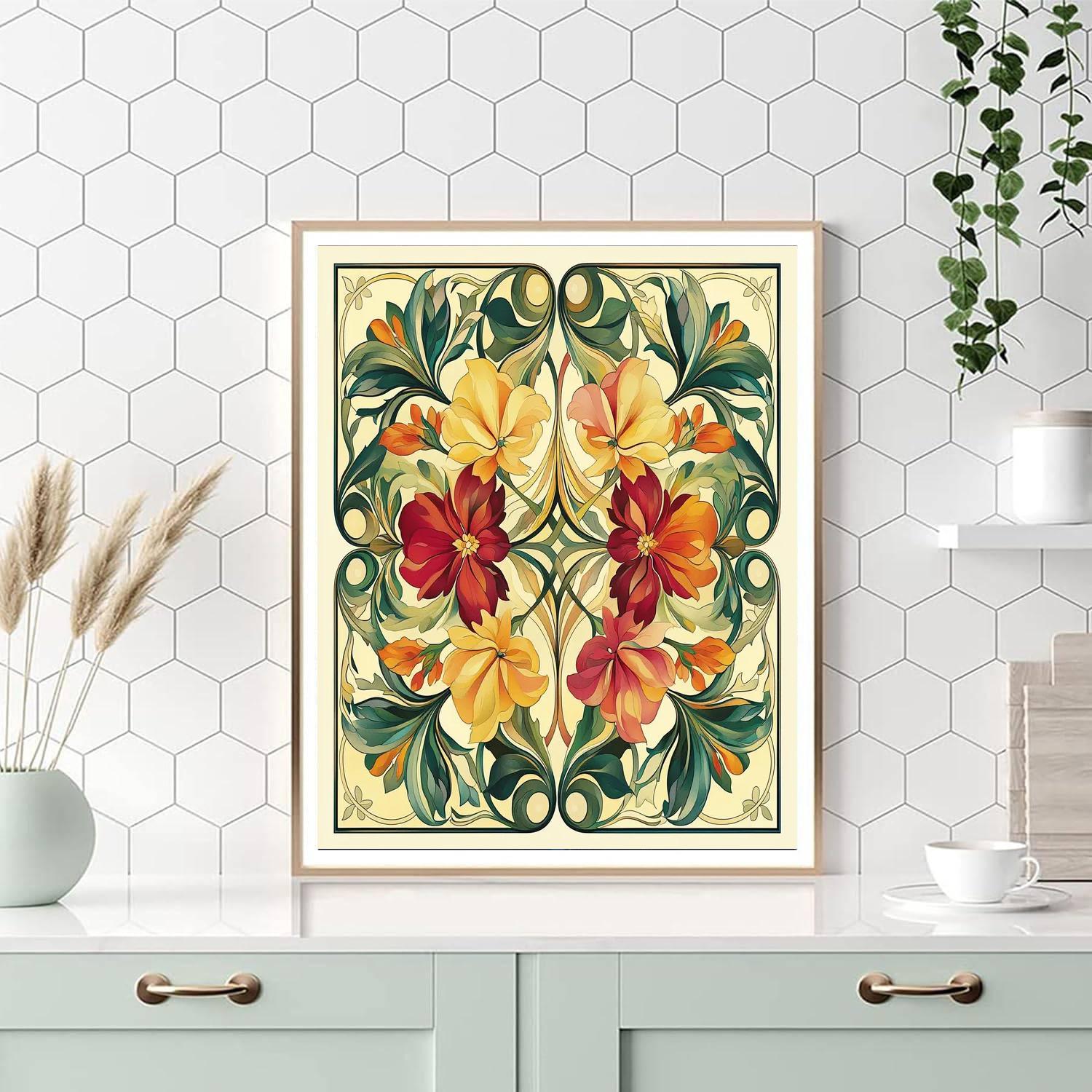 Alphonse Mucha Inspired Serene Symmetry  Painting Number Kit
