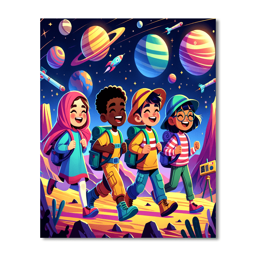 Space Treasure Hunt Painting By Numbers Kit