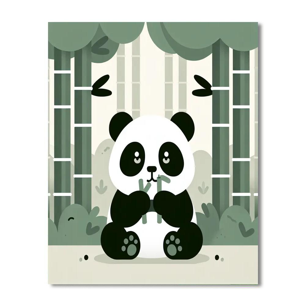 Panda Bamboo Forest Number Painting