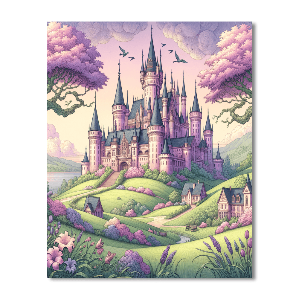 Fairy Tale Castle Overlook Painting Number Kit
