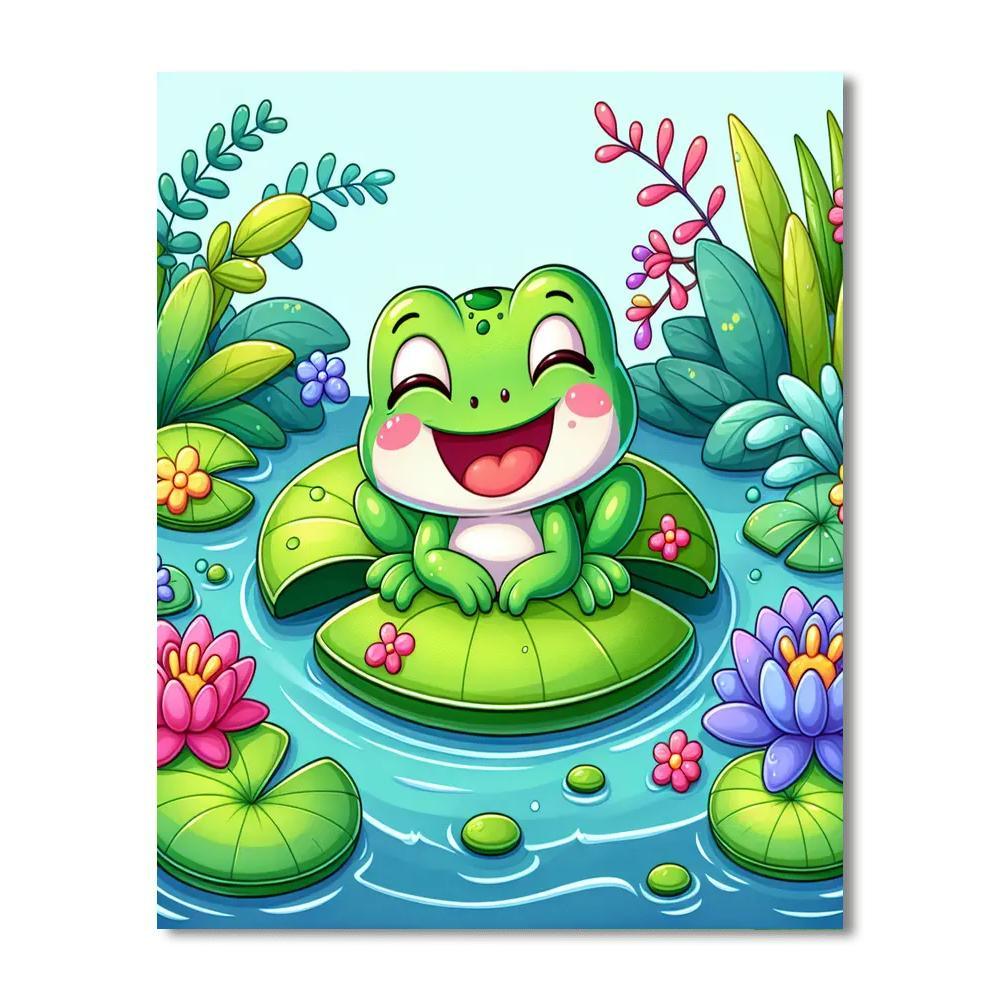 Cheerful Little Frog DIY Paint By Numbers