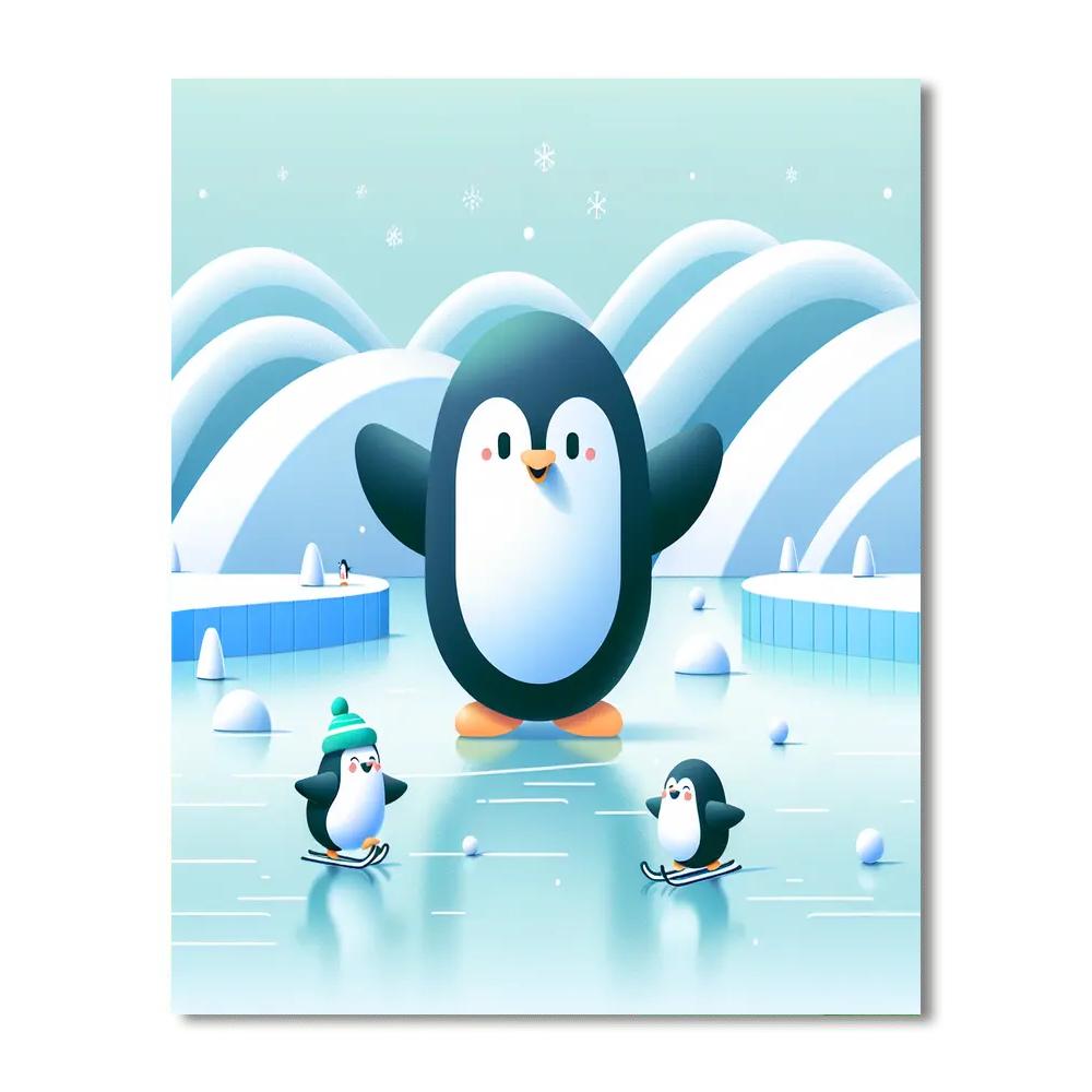 Winter Wonderland Penguins Painting By Numbers Kit