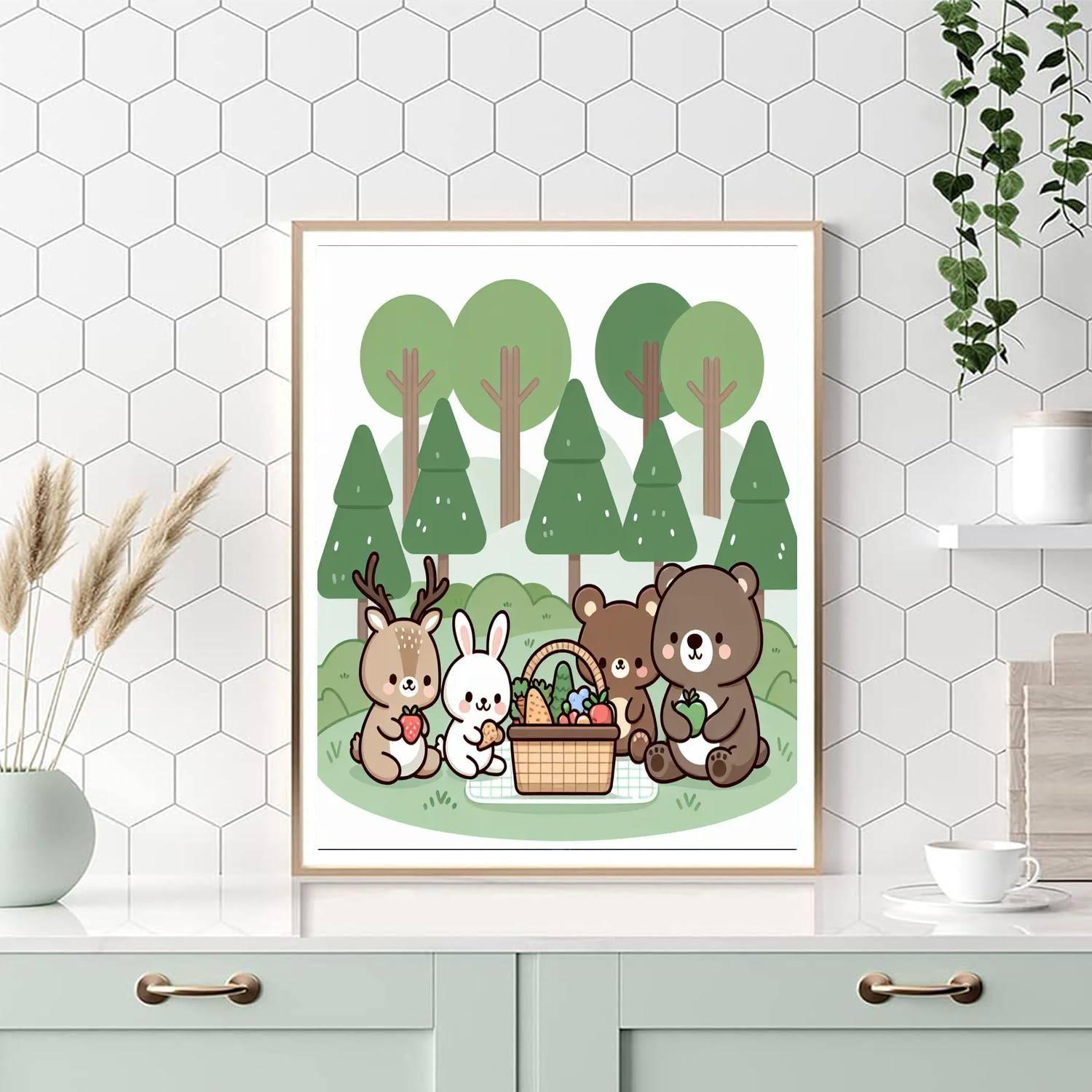 Forest Animal Picnic Paint By Color