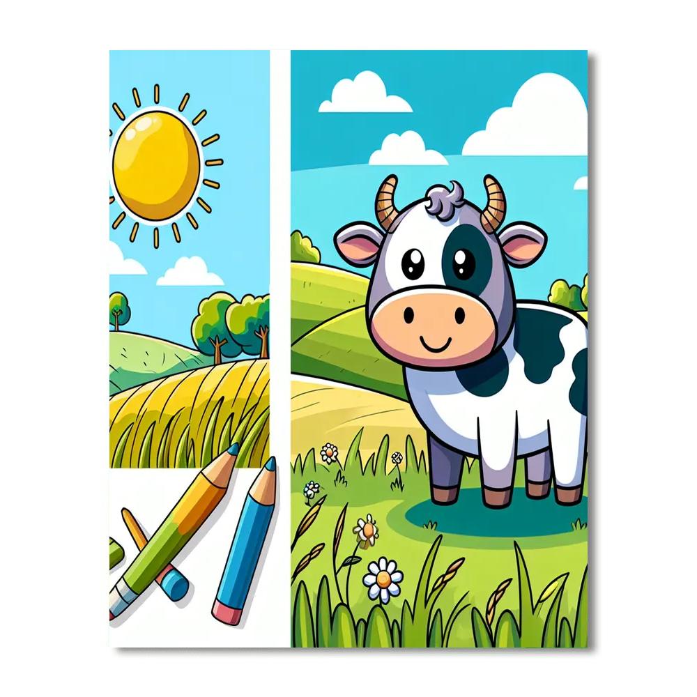 Happy Cow Farm Day Numbered Painting Kits