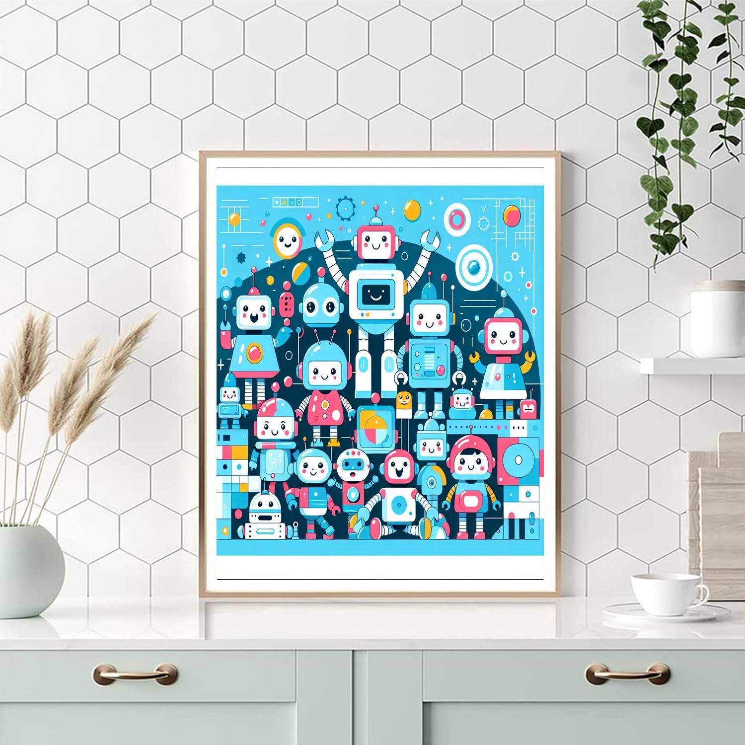 Friendly Robots' World Numbered Painting Kits