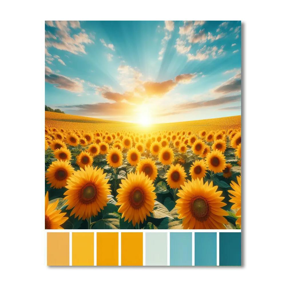 Charming Sunflower Fields Paint By Number