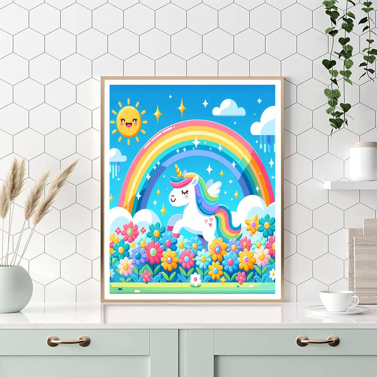 Whimsical Rainbow Magic DIY Paint By Numbers