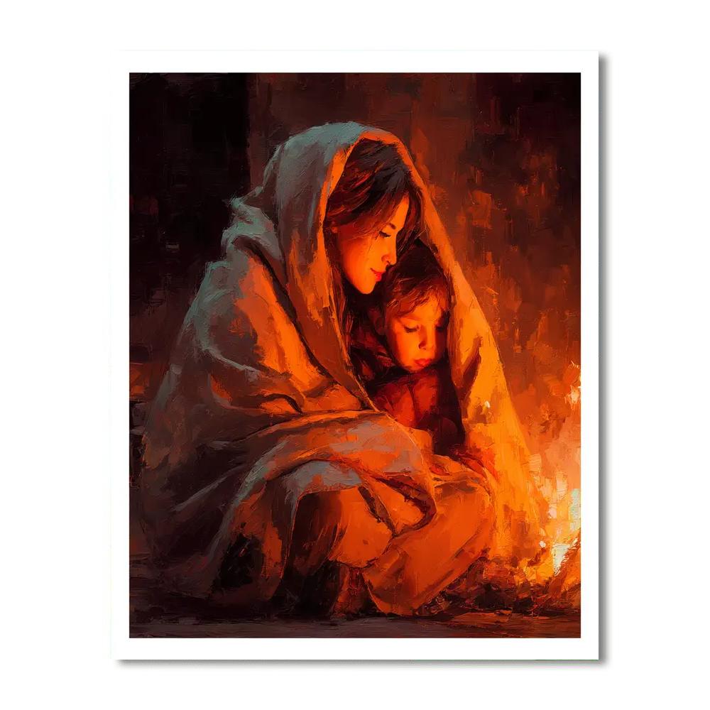 Cuddles By The Fireplace Paint By Number