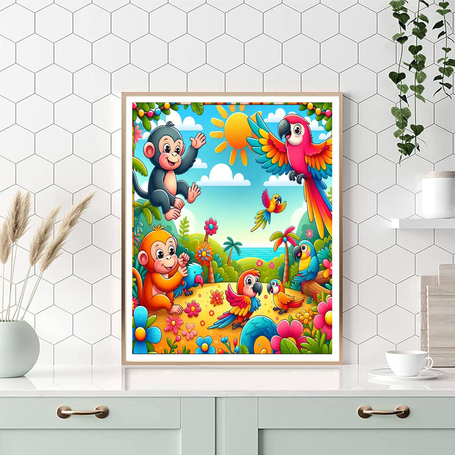 Adventure On Animal Island Painting Number Kit