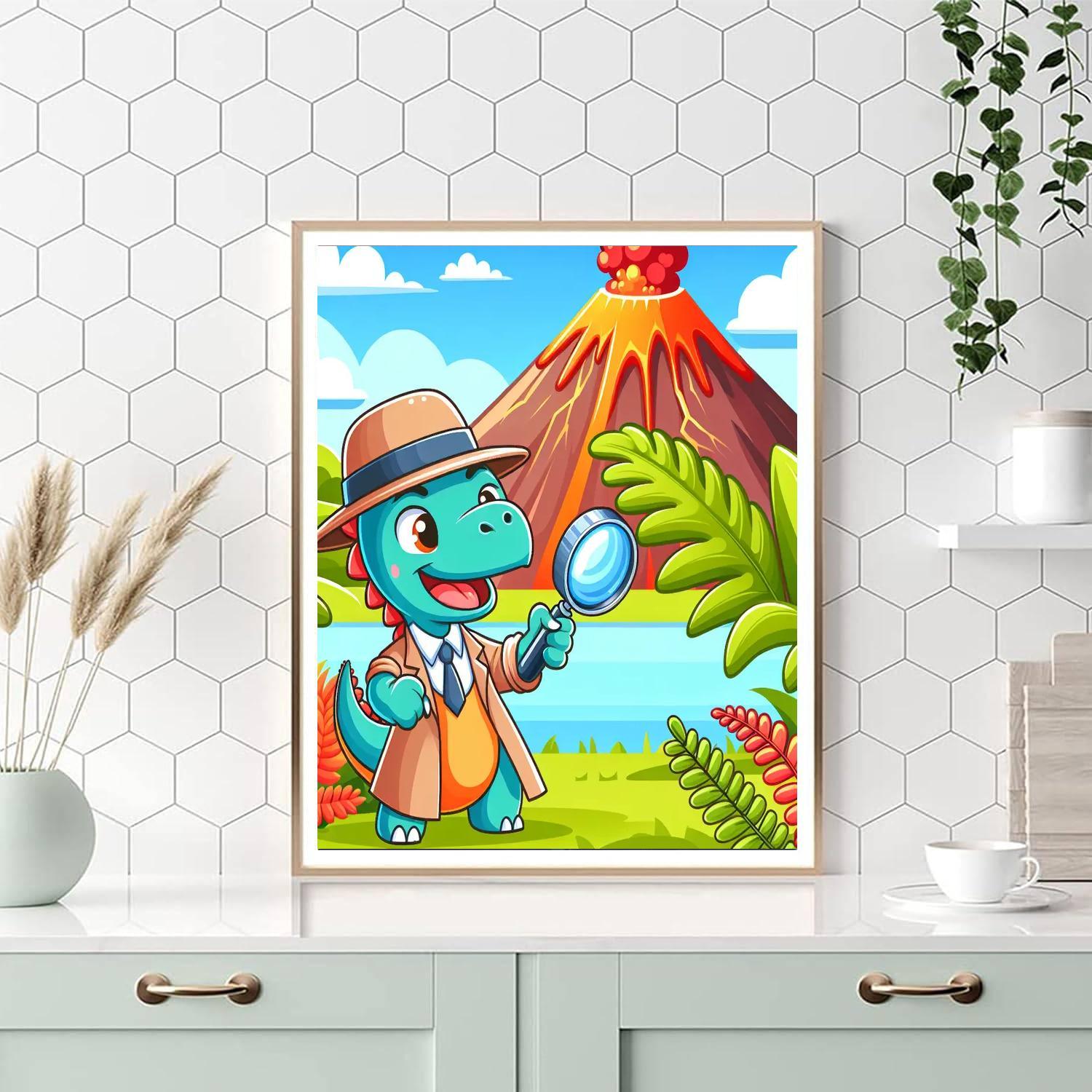 Dino Detective Agency Painting Number Kit