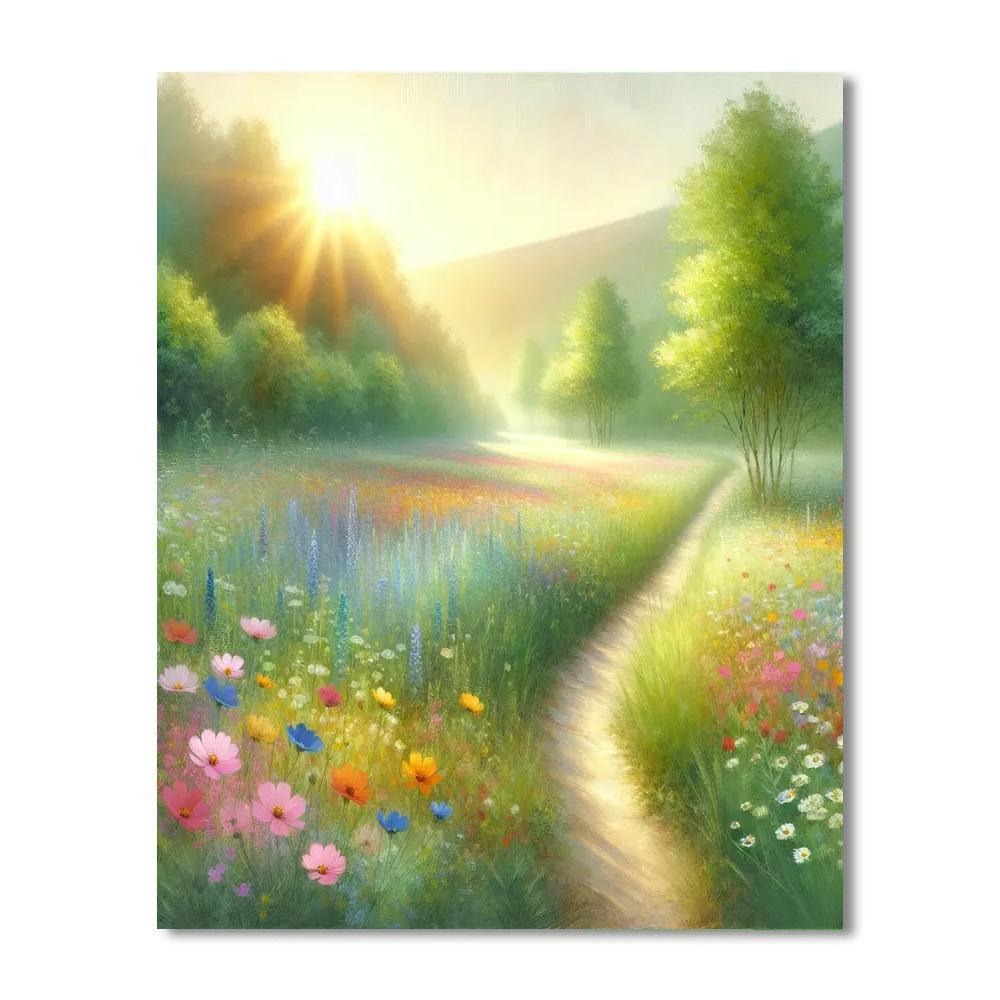 Sunlit Meadow Path Paint By Numbers