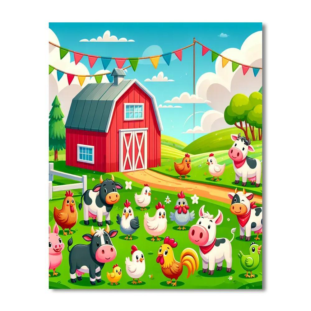 Festive Farm Frolic Paint By Color