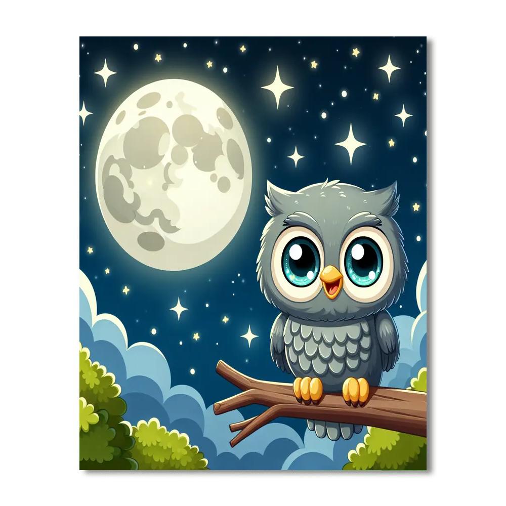 Bright Moonlight Owl Numbered Painting Kits