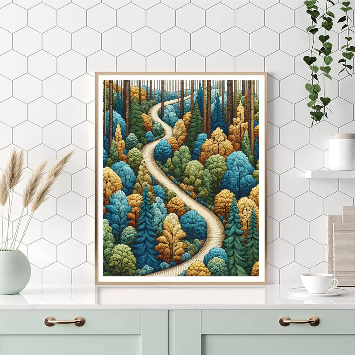 Inspiring Forest Pathway Paint By Numbers Art