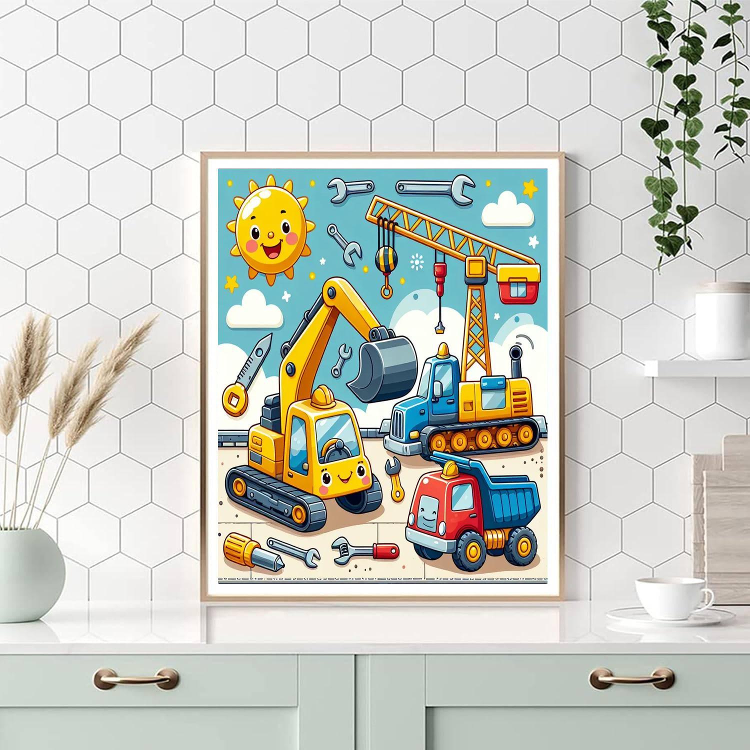 Happy Construction Zone Number Painting