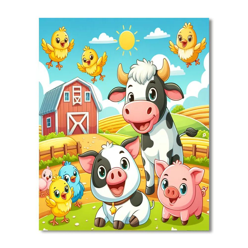 Playtime On The Farm Numbered Painting Kits