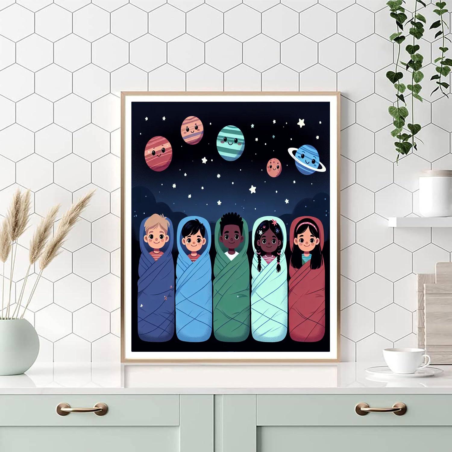 Space Slumber Party Number Painting