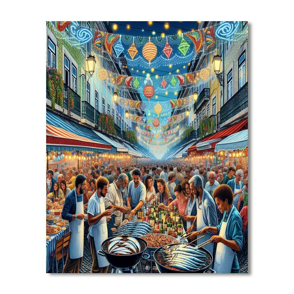 Lisbon Sardine Festival - Portugal Painting By Numbers Kit
