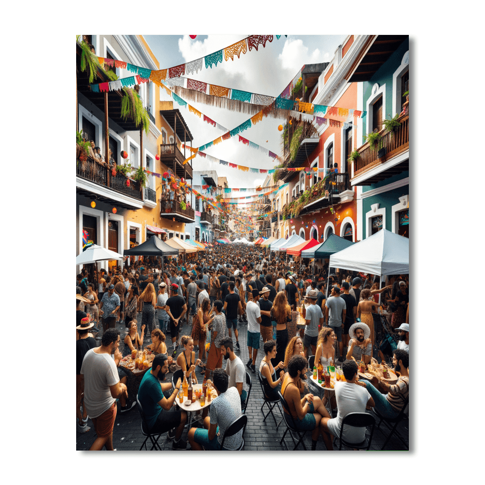 Fiesta De La Calle San Sebastian - Puerto Rico Paint By Color