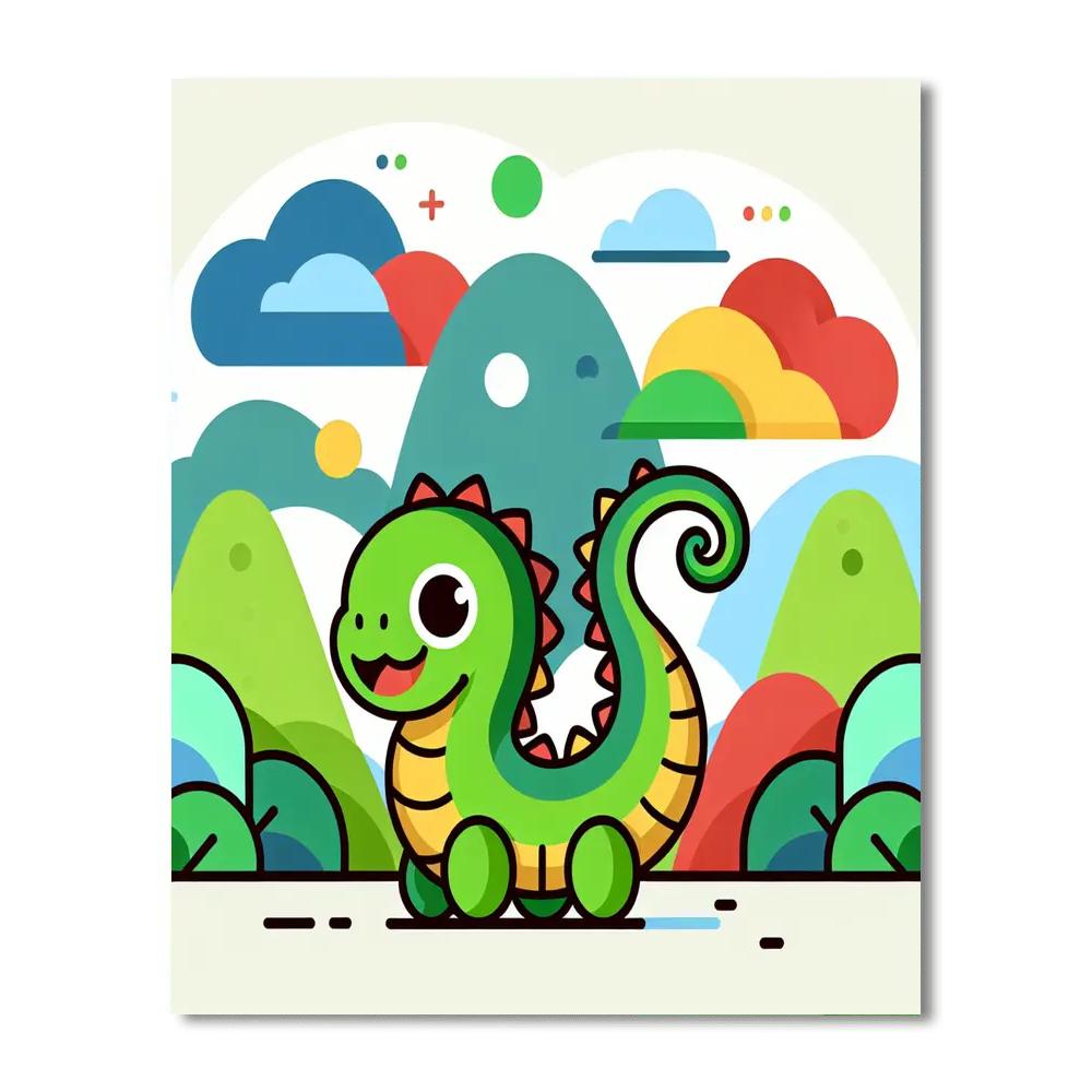 Friendly Dragon Tale Painting Number Kit