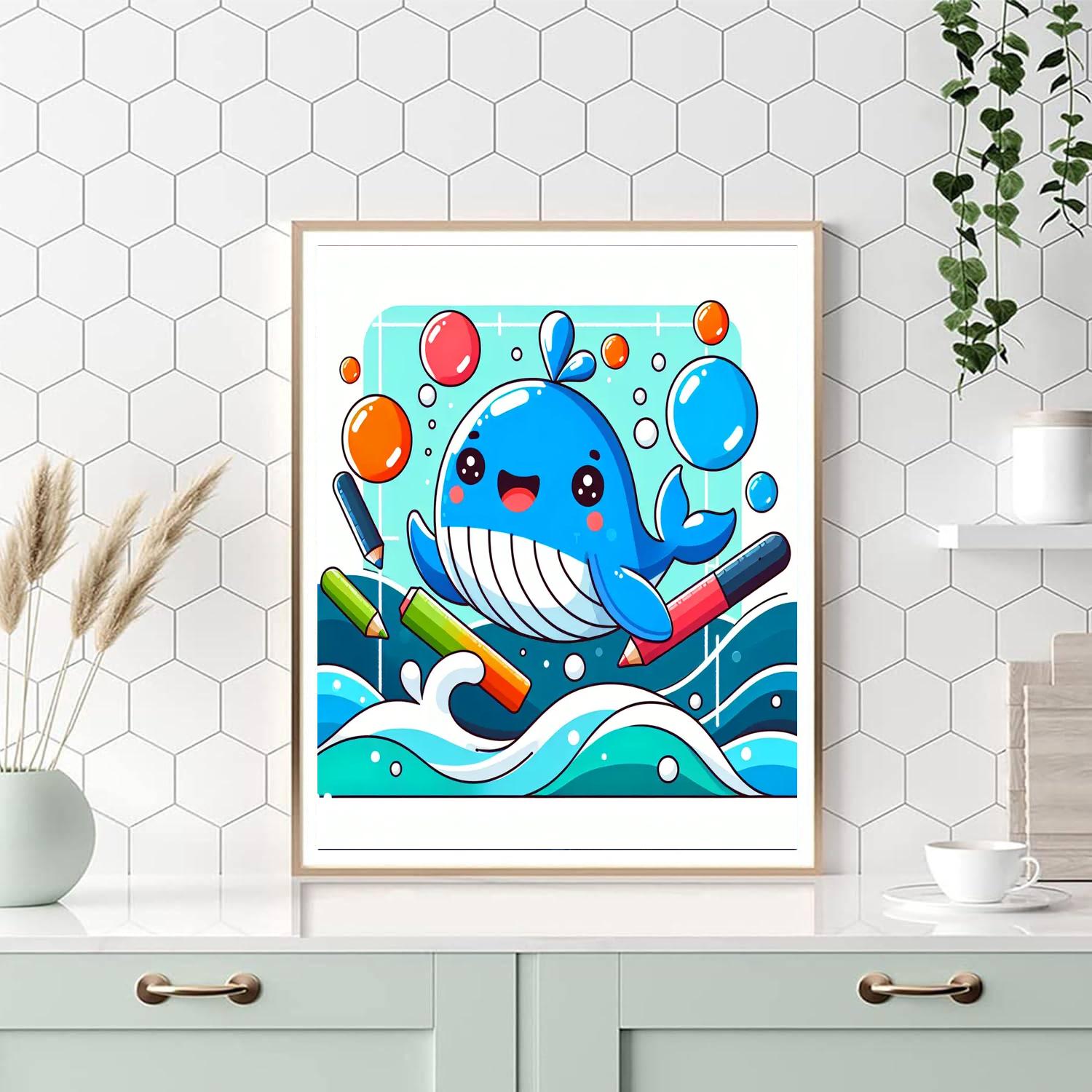 Fun-loving Whale Numbered Painting Kits