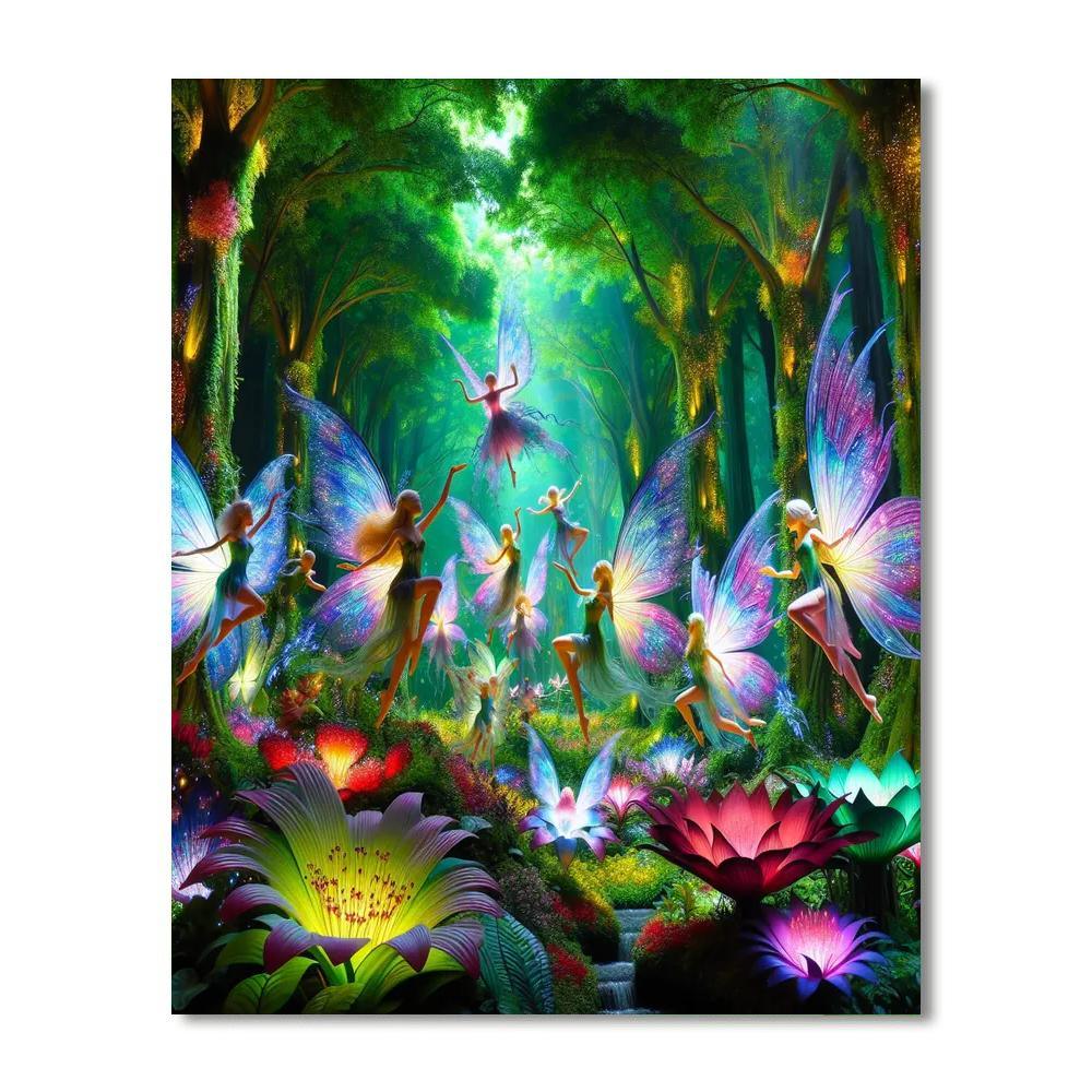 Whimsical Fairy Forest Mural Painting By Numbers Kit