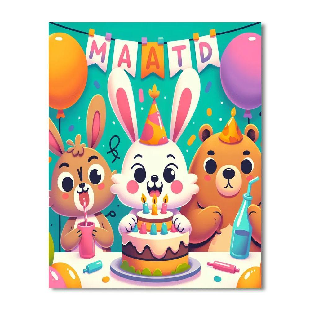 Charming Animal Party Numbered Painting Kits