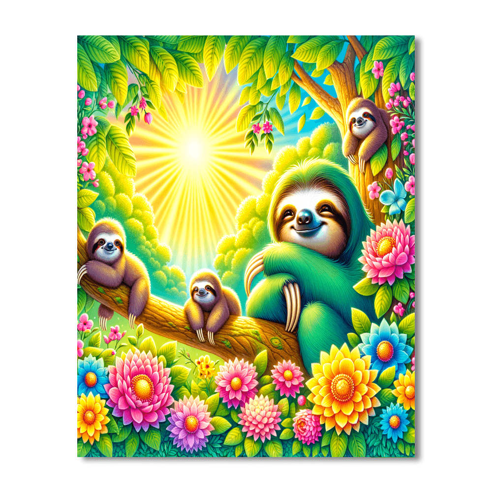 Sweet Dreaming Sloths Painting Number Kit