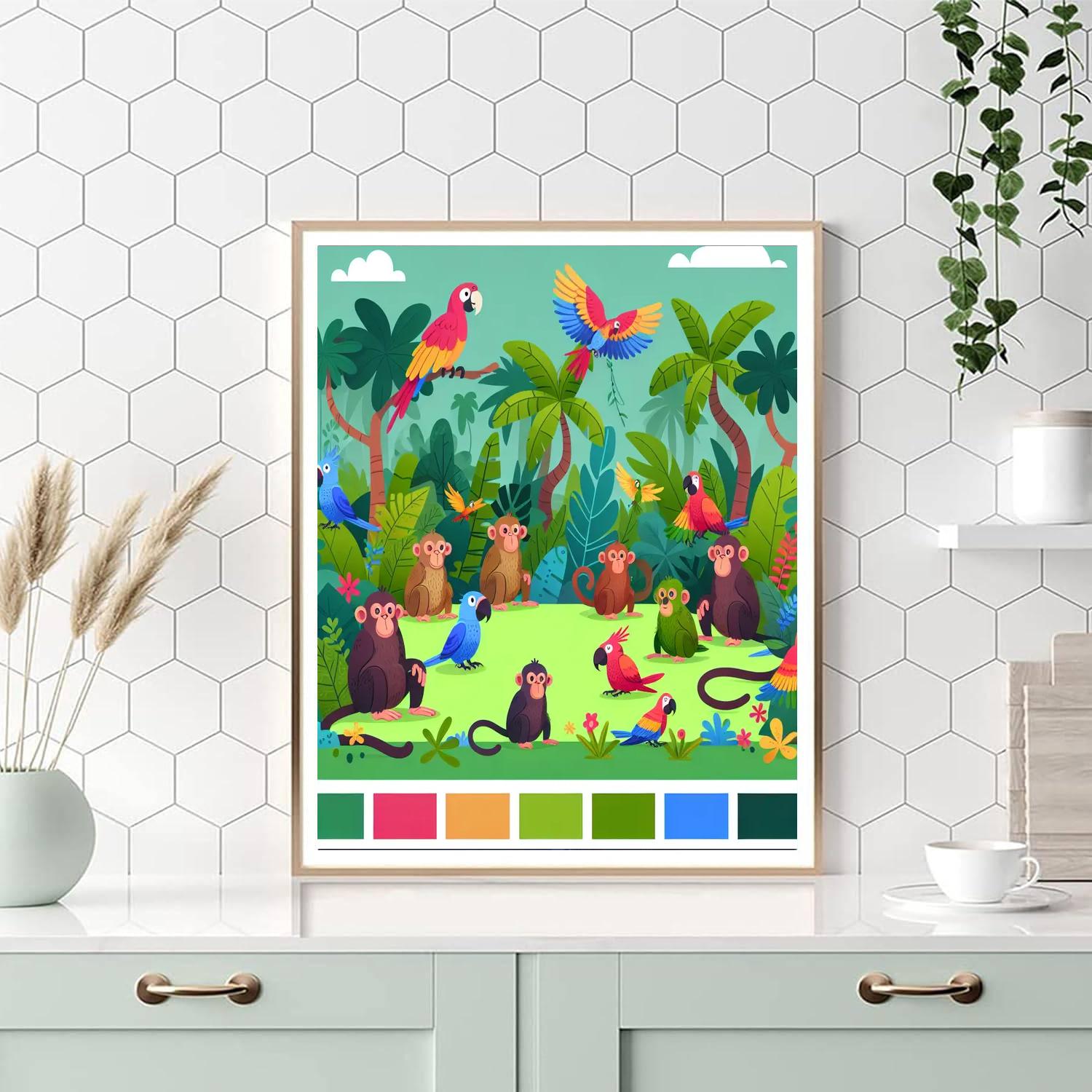 Adventures Of The Jungle Tribe Paint By Numbers Art