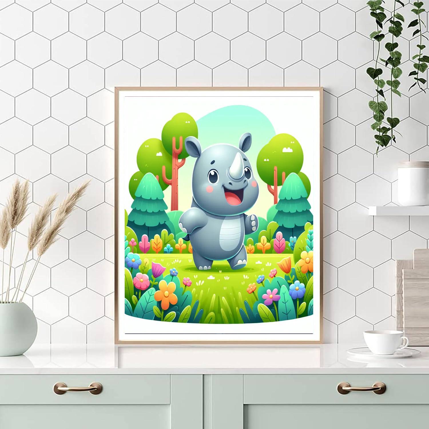 Radiant Rhino Painting By Numbers Kit