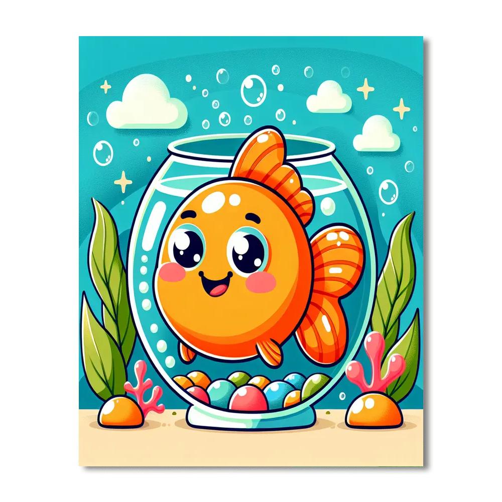 Giggles The Goldfish Painting By Numbers Kit