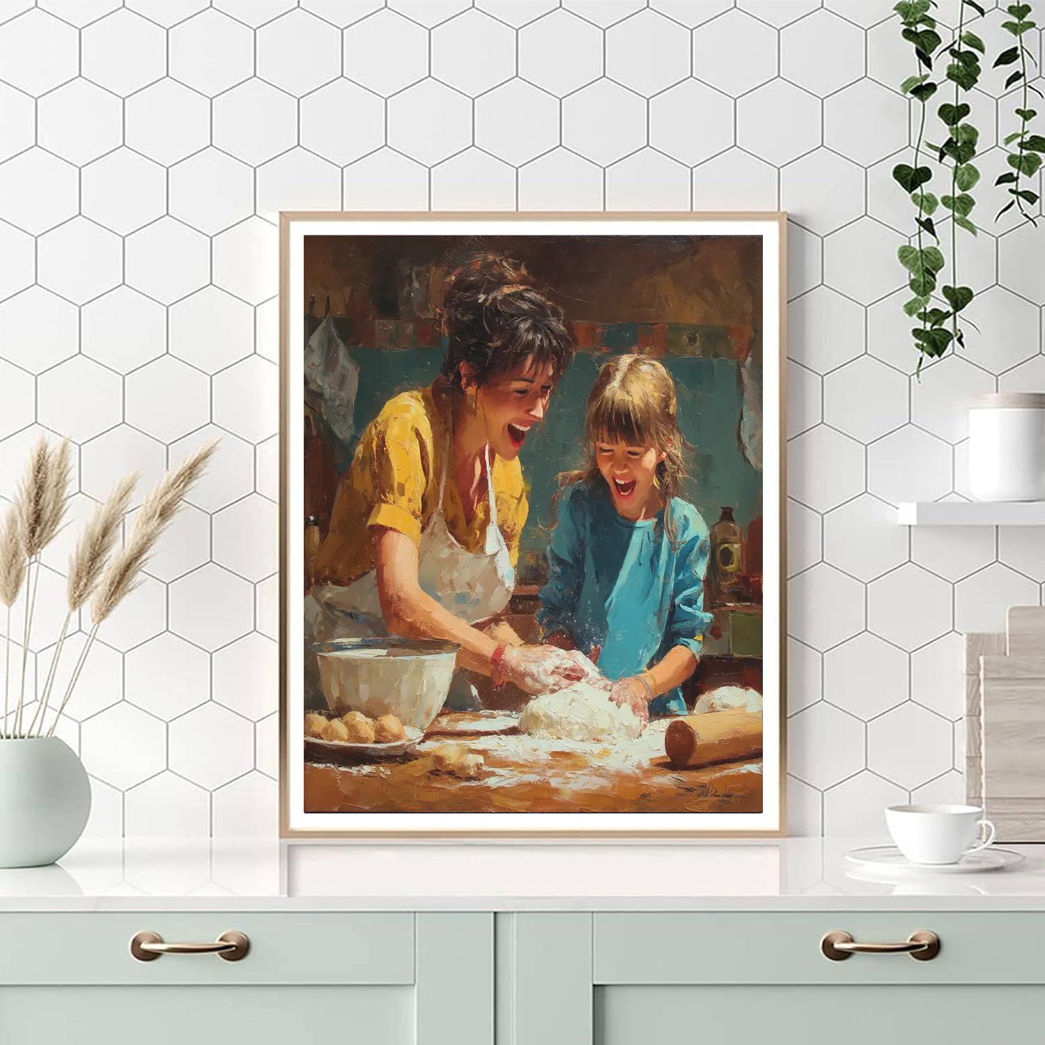 Baking Cookies With Mom Painting Number Kit