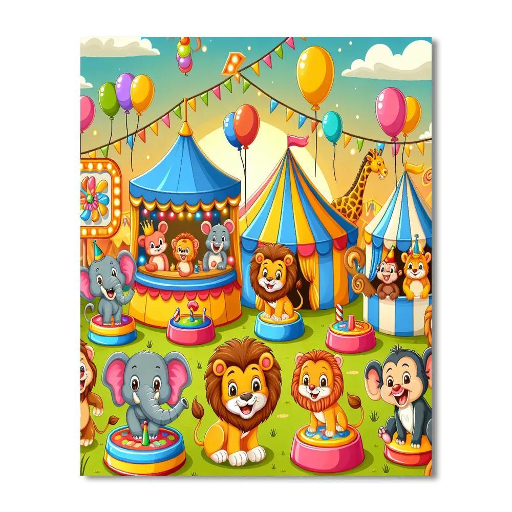 Cheery Carnival Animals Paint By Number