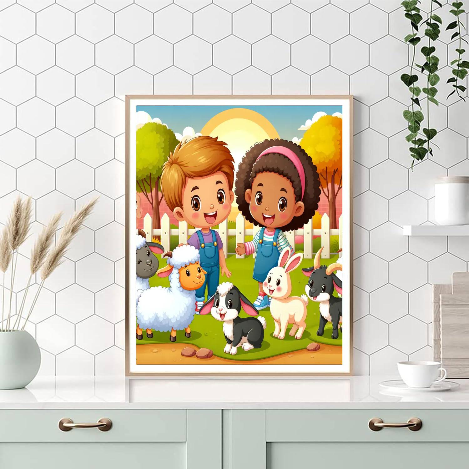 Happy Day At The Petting Zoo Paint By Numbers Kits