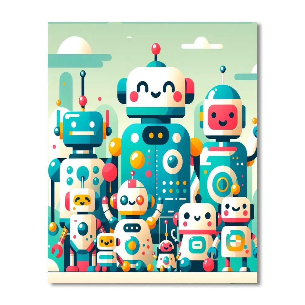 Silly Robot Playground Paint By Numbers Art